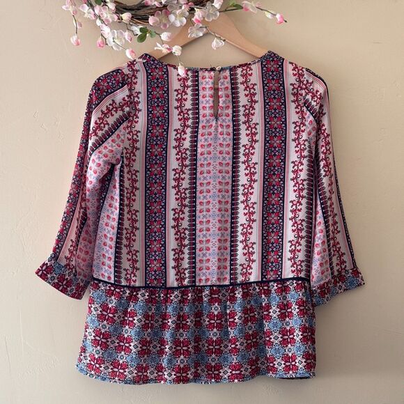 NY Collection Petite Blouse Women Floral Paisley Boho size Petite XS - Picture 2 of 11